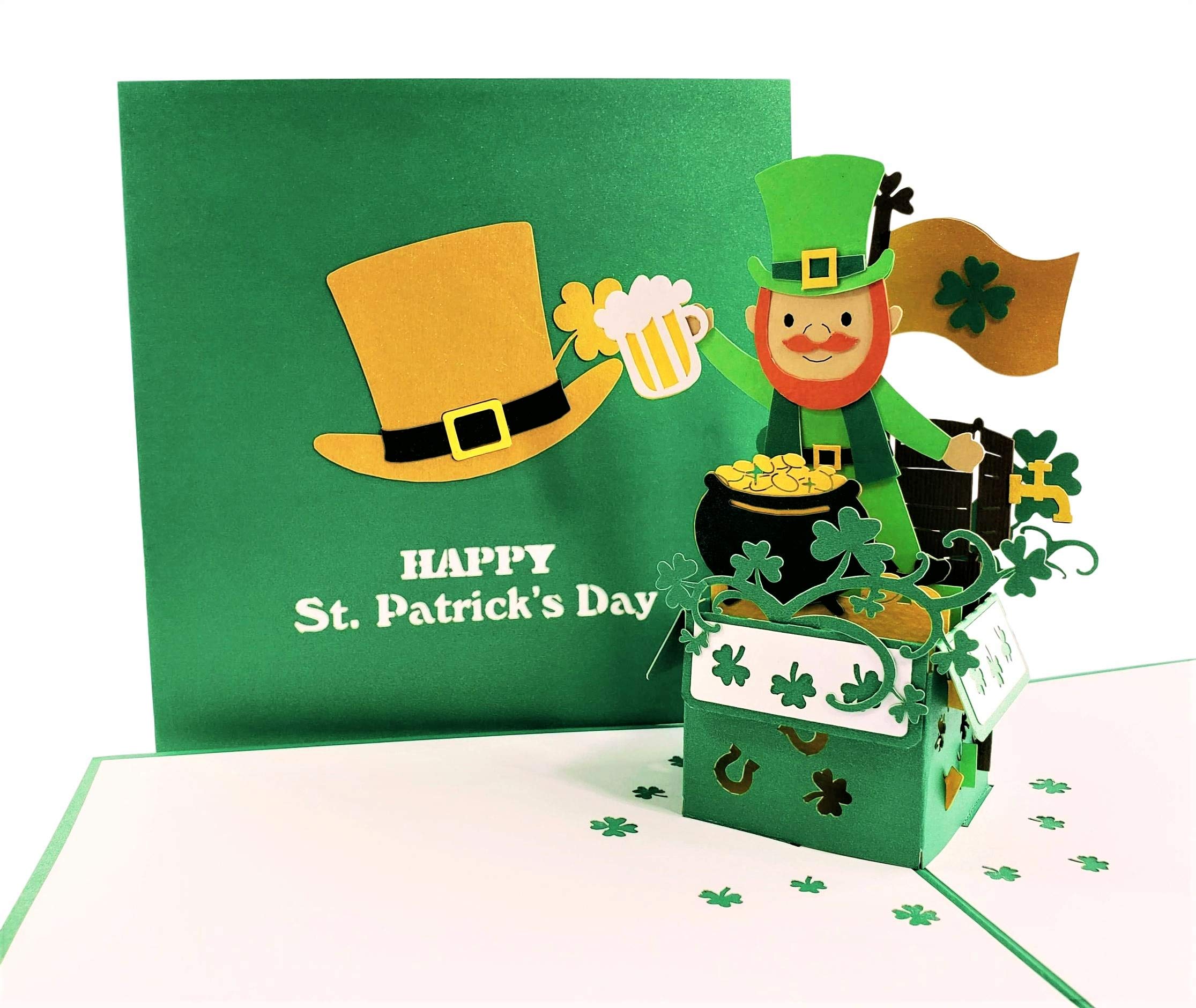 Amazon.com : iGifts And Cards Happy St. Patrick's Day Lucky Leprechaun 3D  pop up card - Cool, Unique, Irish, Green Hat, Four-Leaf, St. Paddy's Day,  Celebration, Shamrock, Pot of Gold : Office
