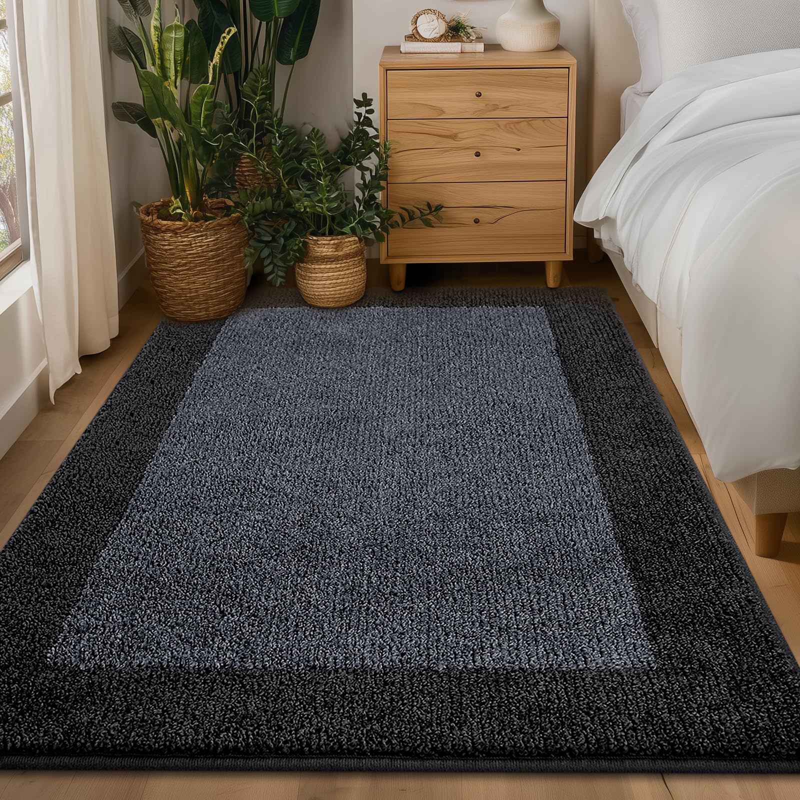 DOMUSTEX Waschbar Teppich Läufer, Eingangsteppich, Schmutzfangmatte Innen, rutschfeste Fussmatte für Küche, Schlafzimmer, Flur