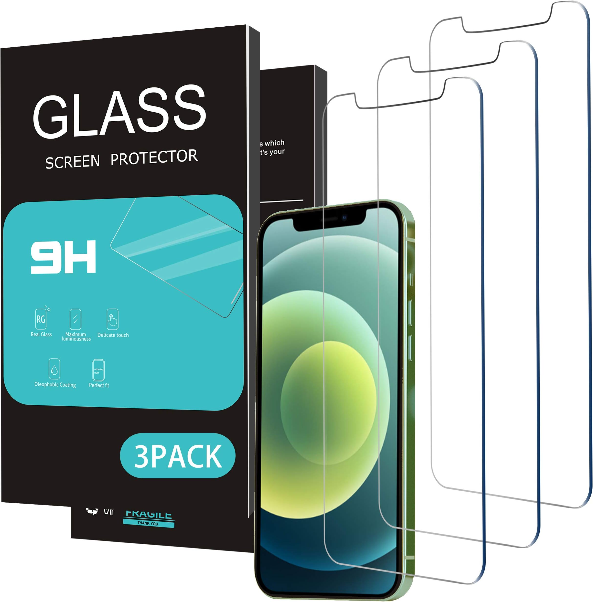HOMEMO Glass Screen Protector for iPhone 11/iPhone XR 6.1 Inch 3 Pack Tempered Glass