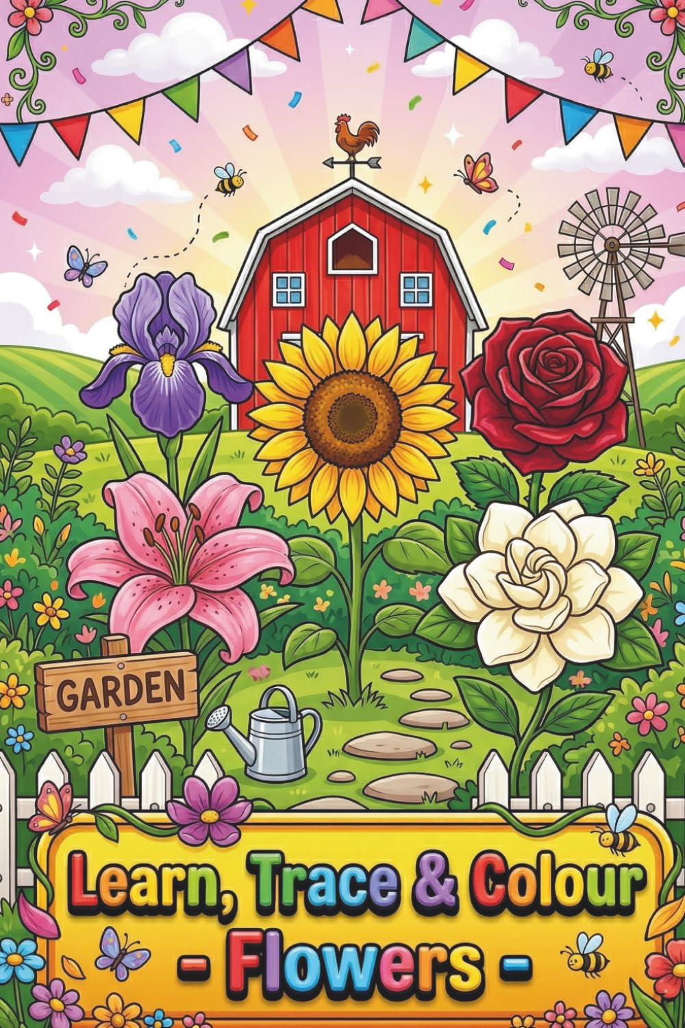 Learn, Trace & Colour: Flowers Activity Book for Kids Ages 3–7 | Trace, Colour and Learn (Learn, Trace & Colour Your World)