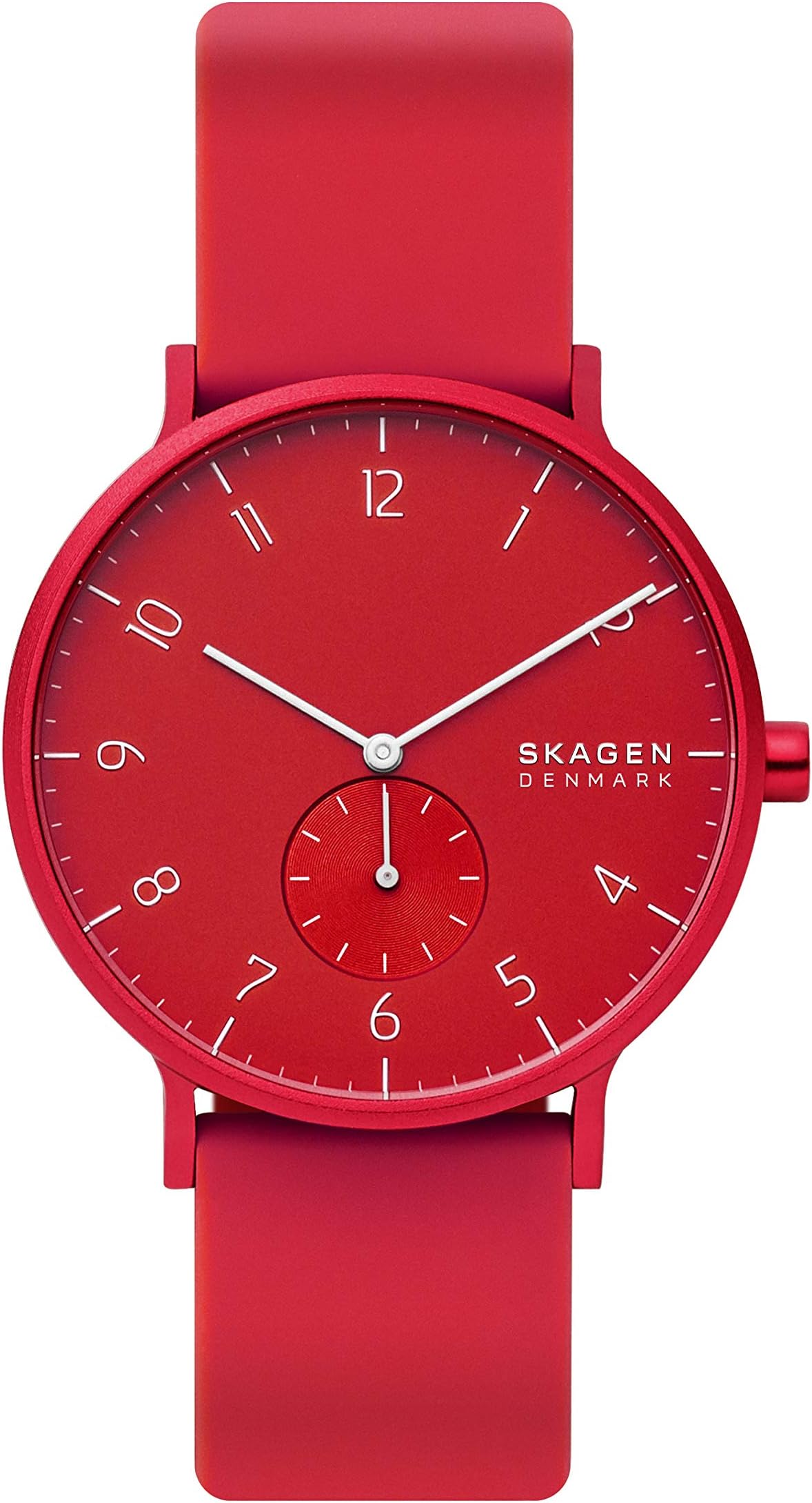 SkagenAaren Colored Silicone Quartz Minimalistic 41mm Watch