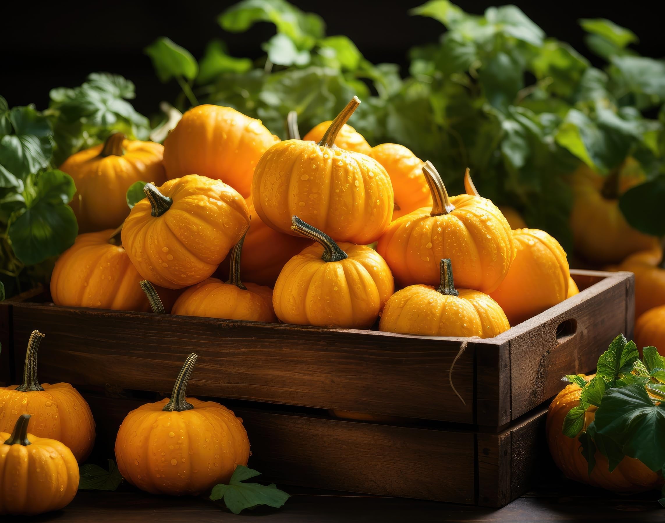 Mini Orange Pumpkin Seeds for Planting (10 Seeds) - Easy to Grow, Produces Large Yields, Great for Decor