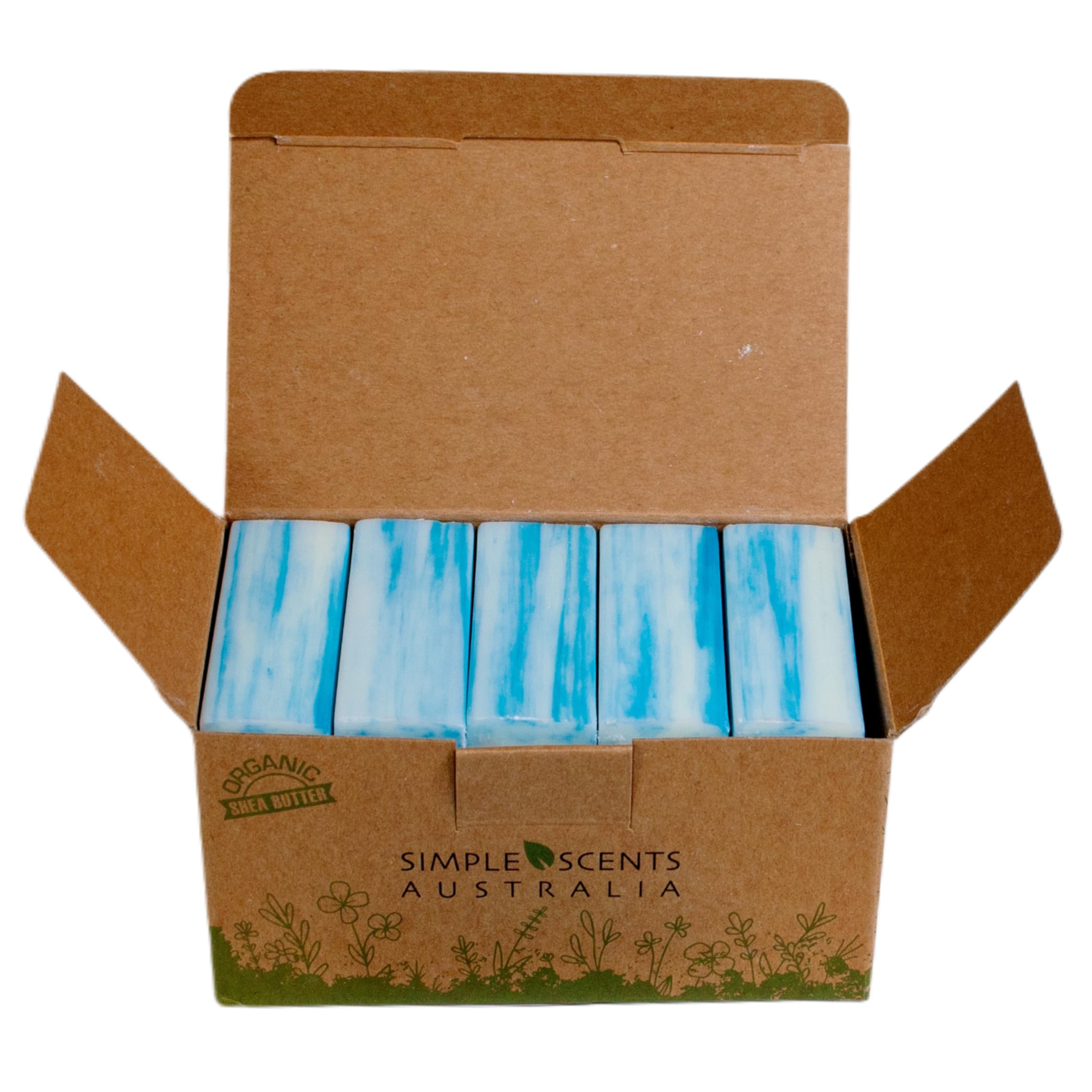 Simple Scents Australia Ocean Breeze Scented Natural Soap Bars (5 Bars), 3.5oz Moisturizing French Triple Milled Soap Bars Enriched with Shea Butter -