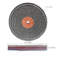 Vista 2 de Luo ke Rueda de pulido Dinem de 6 x 1 pulgada, rueda de pulido de mezclilla abrasiva de 1/2 pulgadas, ruedas de pulido de tela de mezclilla
