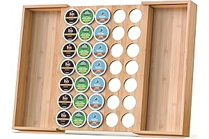 Cozy Countertop Bamboo Coffee Pod Drawer Organizer