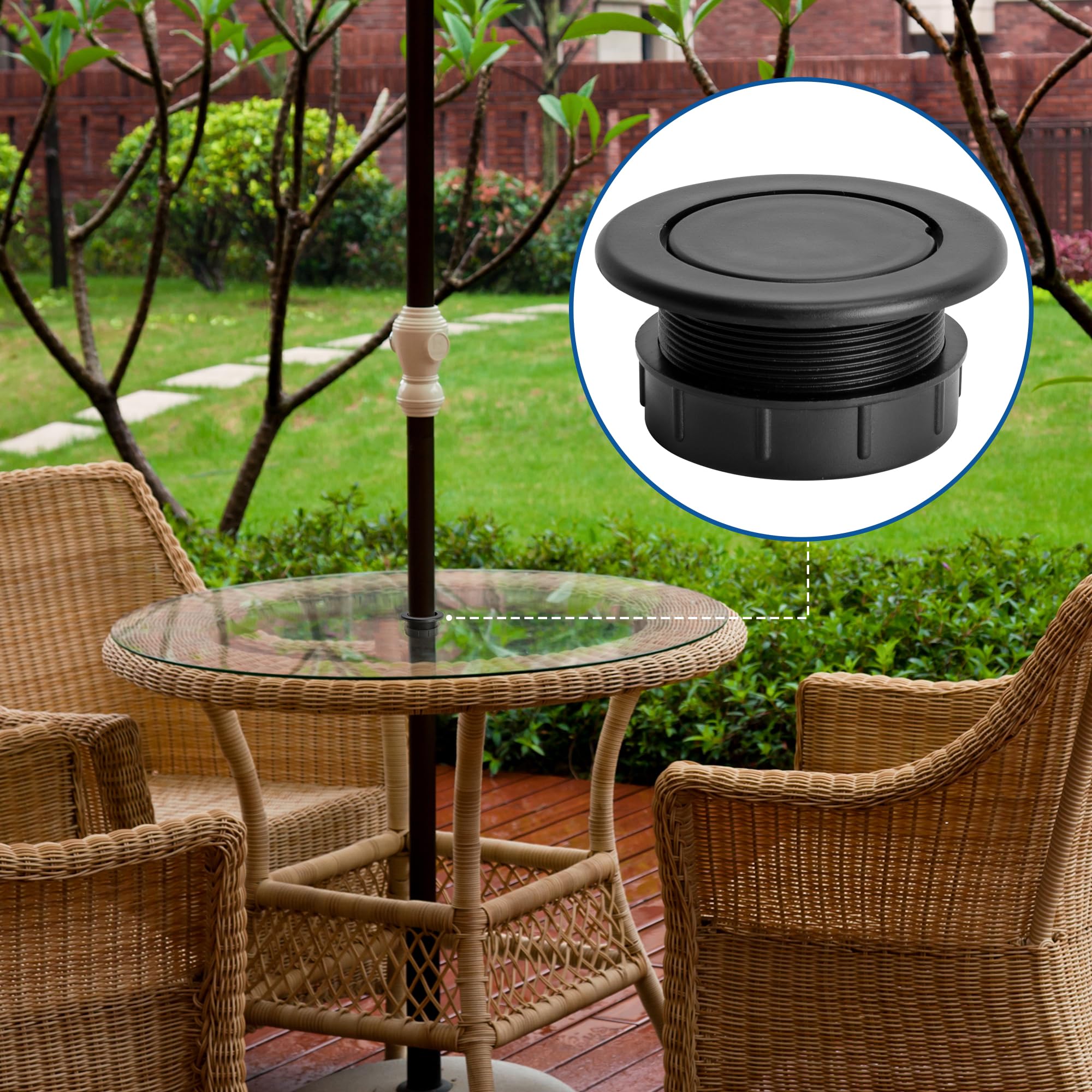 accessories for umbrella hole in patio table Amazon.com : DECOHS 2 Pcs 2 Inch Parasol Umbrella Hole Ring Plug and Cap Set,  Thicker Patio Table Hole Cover Insert, Deck Table Umbrella Holes Plug  Replacement Parts for Outdoor Patio Table
