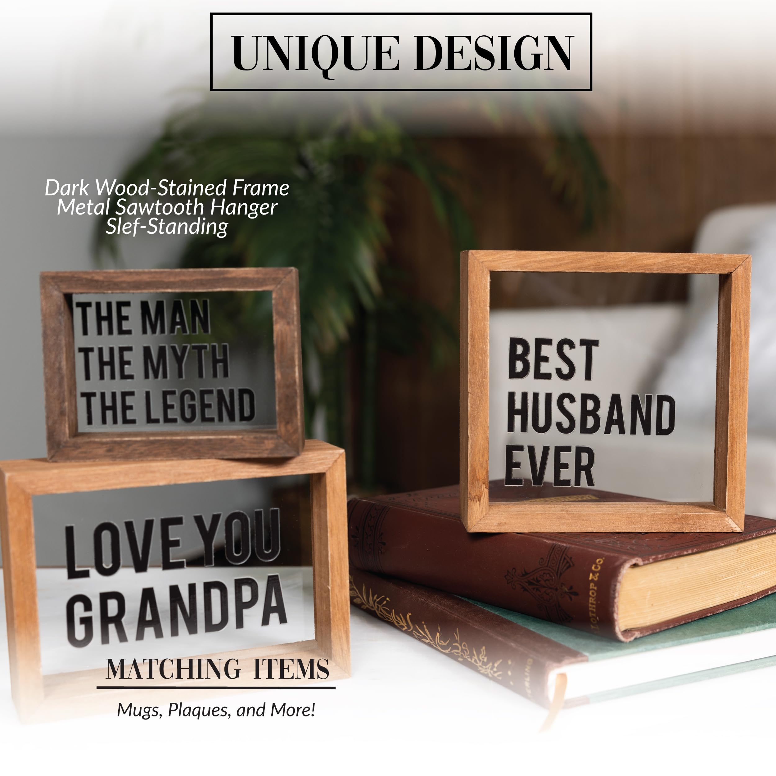 Pavilion Gift Company - Placa decorativa de pared con texto en inglés "The Man The Myth The Legend" (El hombre, el mito, la leyenda) - Placa de 4 x 3 pulgadas para decoración de pared, diseño de cueva