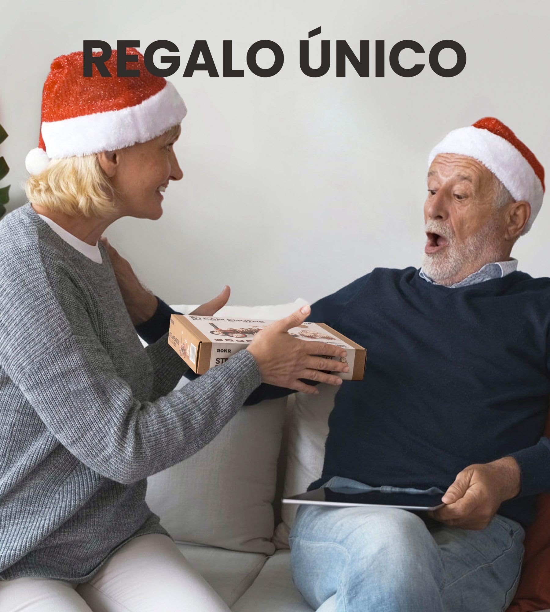 ROKR Puzzle 3D Legno Auto Motore a Vapore Modellismo da Costruire Adulti Idea Regalo Unica Per Uomini (Steam Engine)