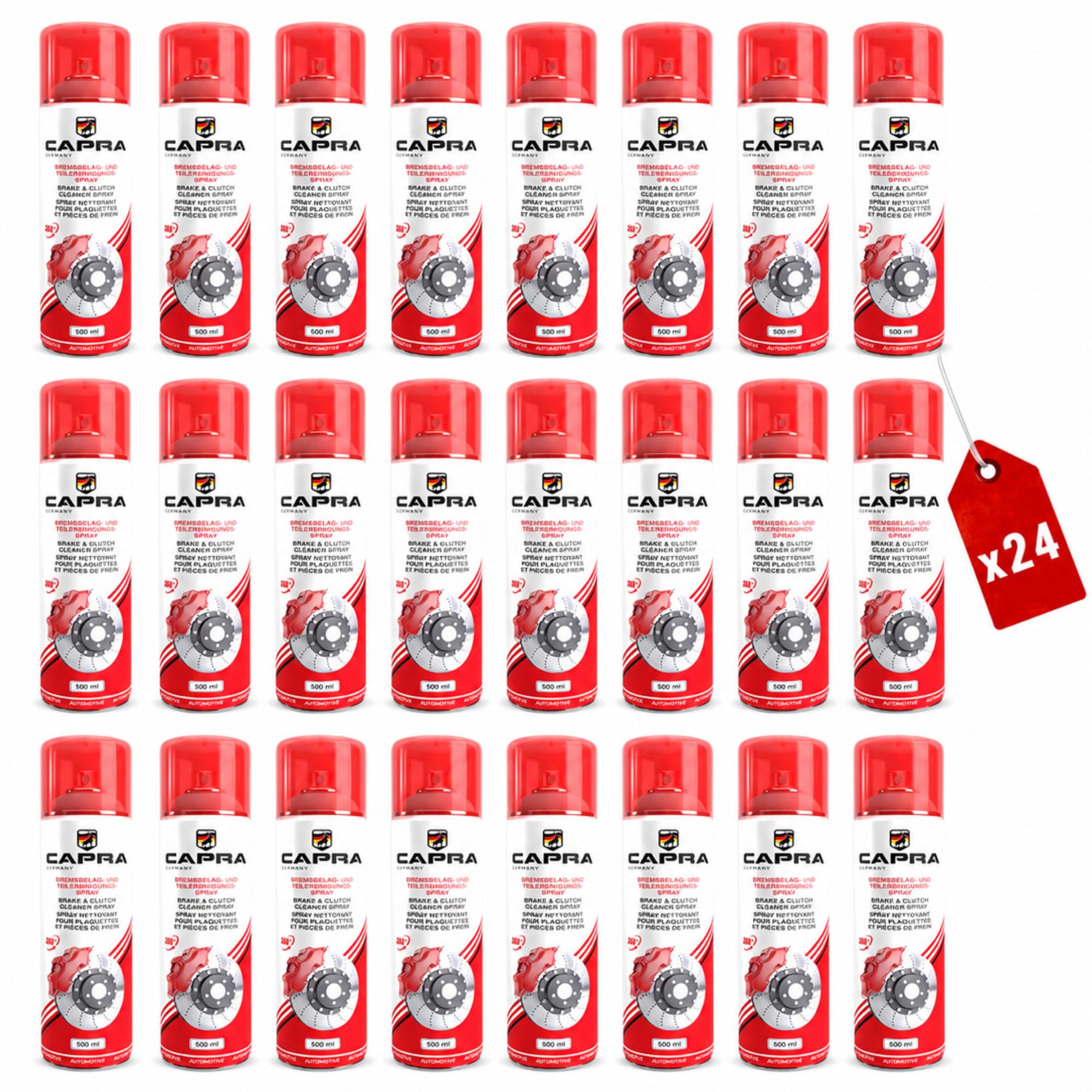 Bremsenreiniger 24 x 500 ml acetonfreier Teilereiniger Entfetter Spraydose Made in Germany