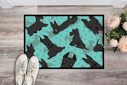 Miniatura 2 de Caroline's Treasures MLM1023JMAT Scottish Terrier - Tapete para puerta delantera, 24 x 36 pulgadas, para interiores y exteriores, para entrada,