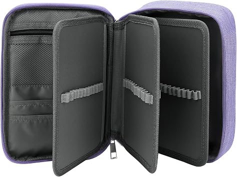 Number-one Large Capacity Pencil Case, 72 Slots Colored Pencil Pouch Bag Portable Pencil Holder Stationery Organizer with Compartments for Office and Travel, Purple