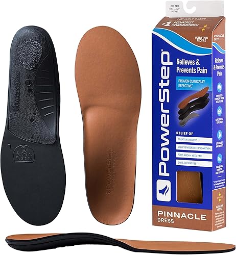PowerStep Plantillas, vestido pináculo, plantilla para aliviar el dolor de arco, para zapatos de vestir, soporte de arco ortopédico para mujeres y