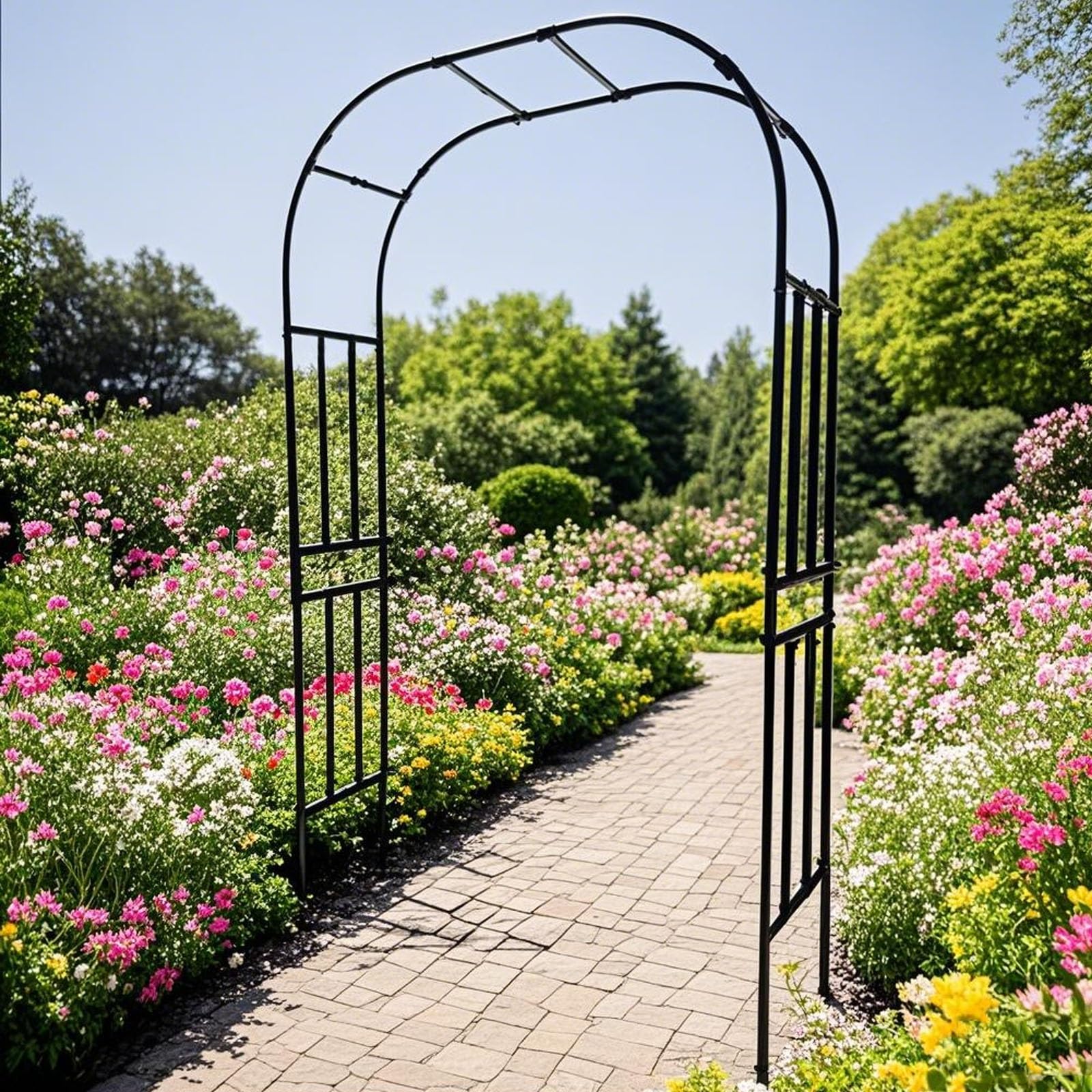 Metalowy łuk różany do pnącza, stojak na pergolę, 120 cm, 320 cm, dekoracja na wesele, imprezę, 210 x 270 cm (dł. x wys.)