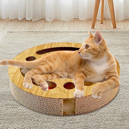 Miniatura 4 de Almohadilla para rascar para gatos, bolas de rascar corrugado, accesorio redondo, multiusos, respetuoso con el medio ambiente para gatos de interior
