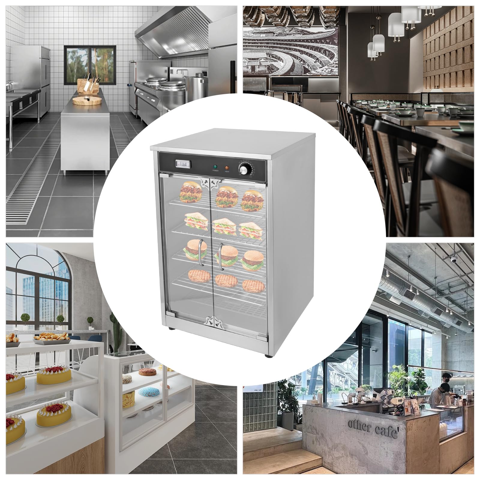 Food Warmer, Electric Commercial Food Warming Box Countertop Heated Holding Cabinet Adjustable Temperature Warming Oven 5-Shelf 600W Hot Box Food Warmer Pizza for Malls, Restaurants, Hotels