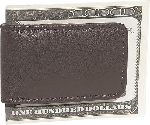 Royce Leather Clip magnético para dinero para hombre en cuero con forro de gamuza