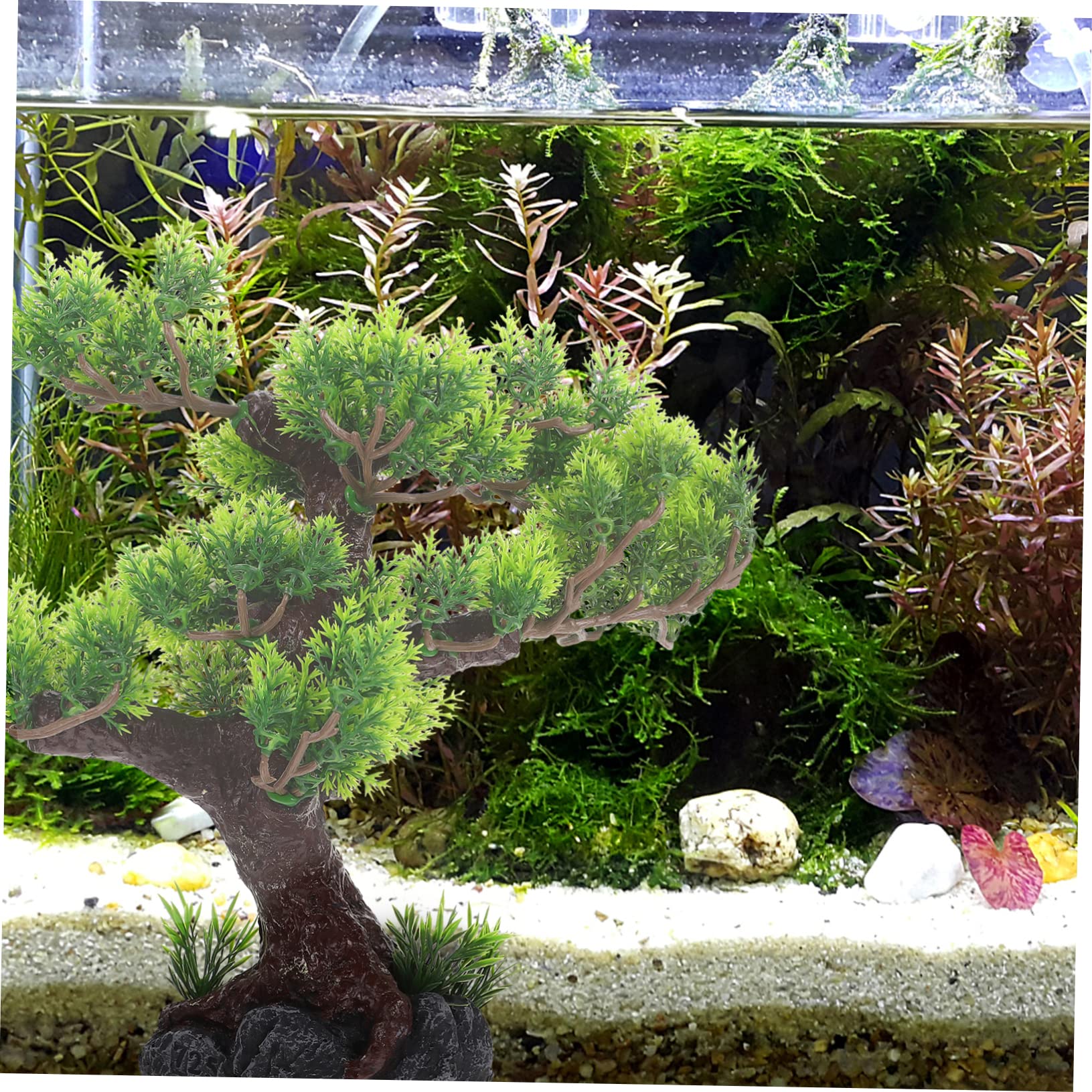 Housoutil Árbol De Acuario De Resina Artificial Decoración De Paisaje para Peceras Adorno De Jardinería Acuática Accesorios para Acuarios Succión para Fijación Segura