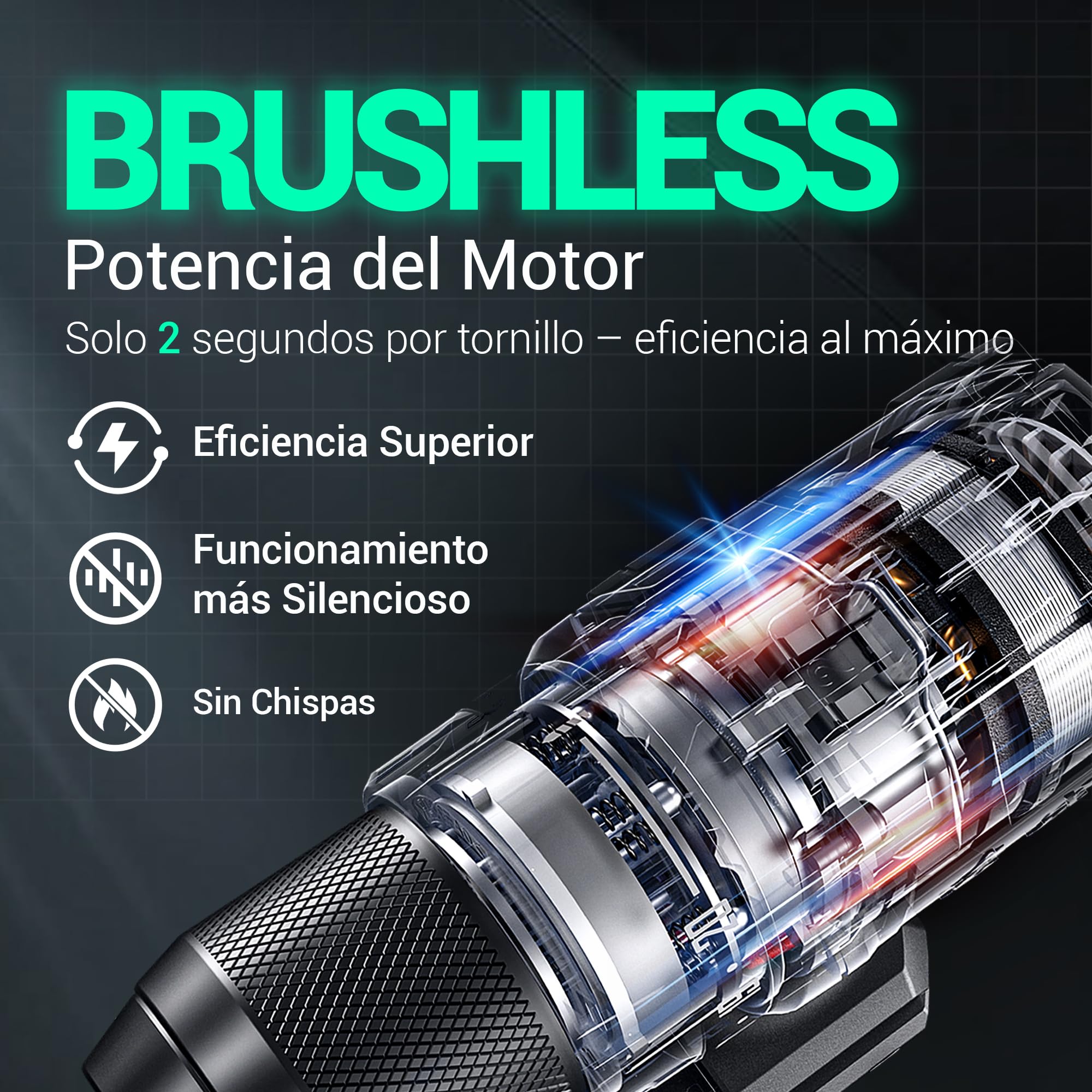 DCA Taladro Percutor Inalámbrico Brushless 20V, 55Nm de Par Máximo, Mandril Todo Metal de 13mm, 18+2 Configuraciones de Par (0-450/1800RPM), Diseño Compacto con 2*Batería de 2.0Ah y Cargador，ADJZ2055i