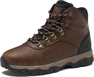 HI-TEC Men's Aspen Mid Waterproof Hiking Boots - Lightweight, Breathable Trail Shoes with Superior Grip & Cushioning (Black/Brown, Medium/Wide)