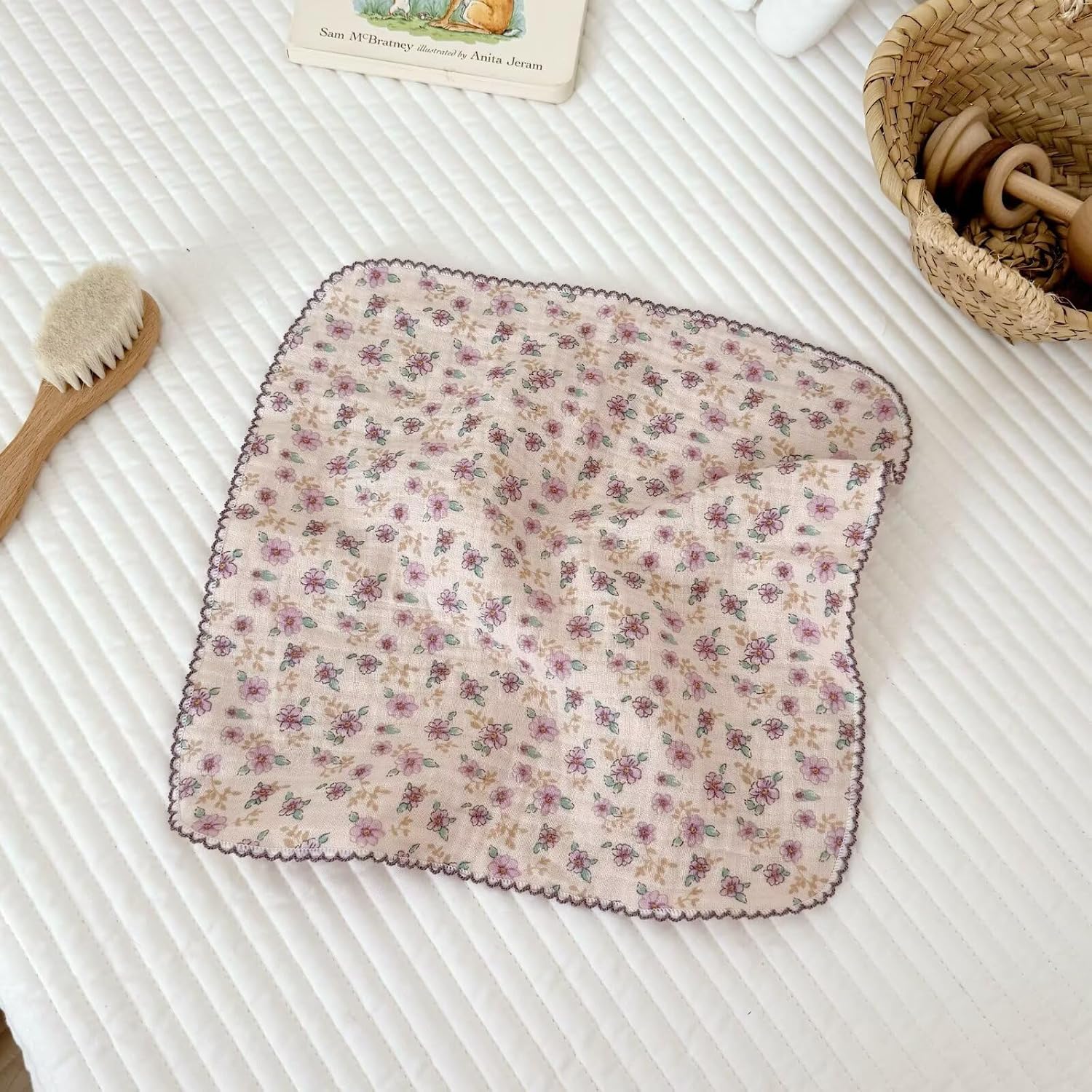 BuLuTu Vintage Floral Print Kitchen Towels Set - Pack of 4, 12x12 Inches image 4
