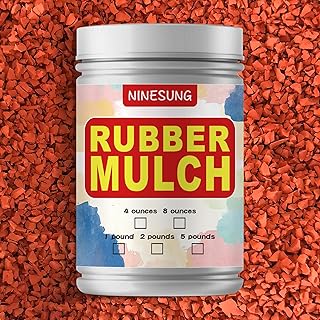 Rubber Mulch, Plastic Running Track Material for Place Kindergarten Playground Outdoor Park School Sports Tennis Court Pitch Runway - Rubber Mulch for Landscaping (Iron Red, 2 Pounds)