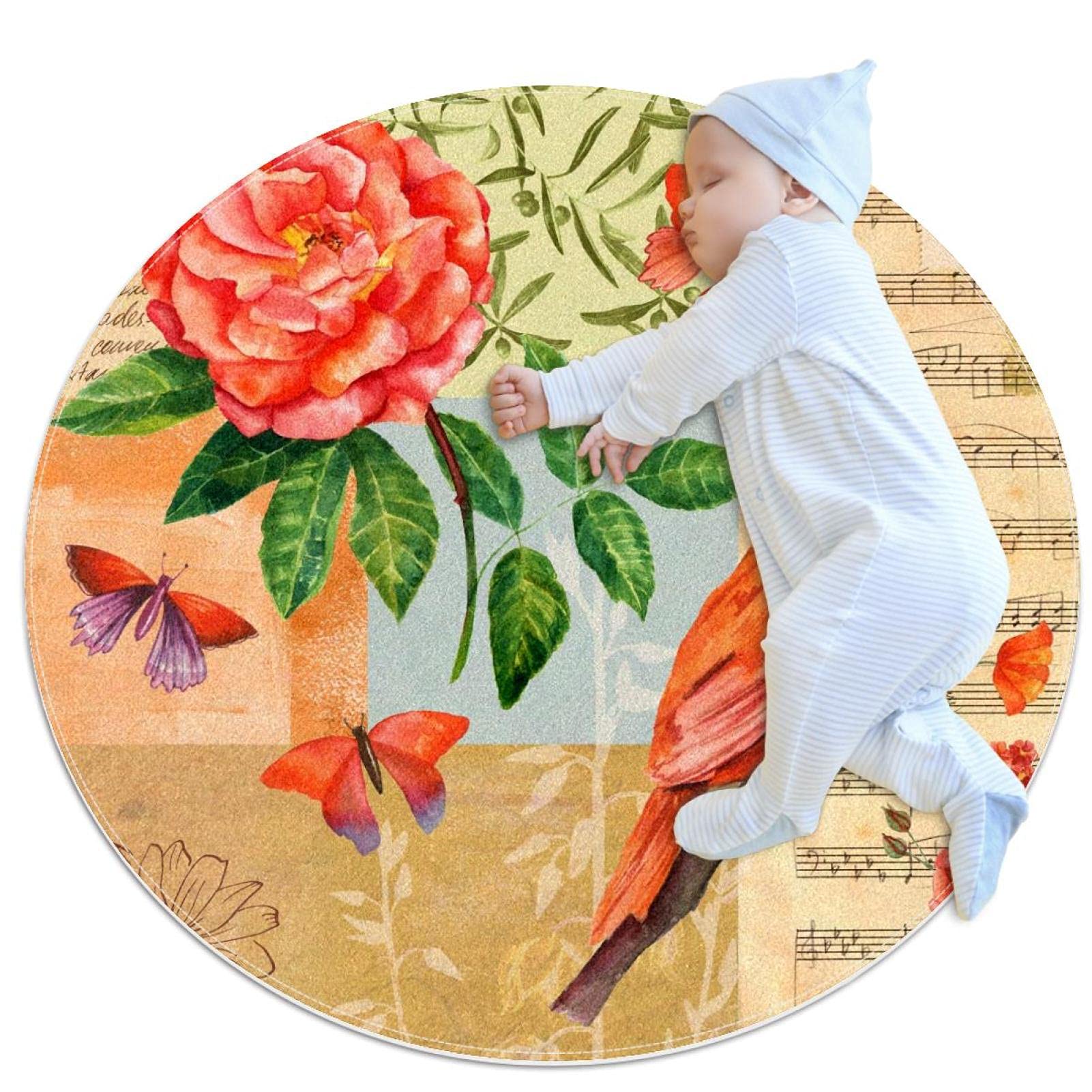 Tapis de jeu pour enfants 80cm lavable et doux antidérapant pour chambre de bébé