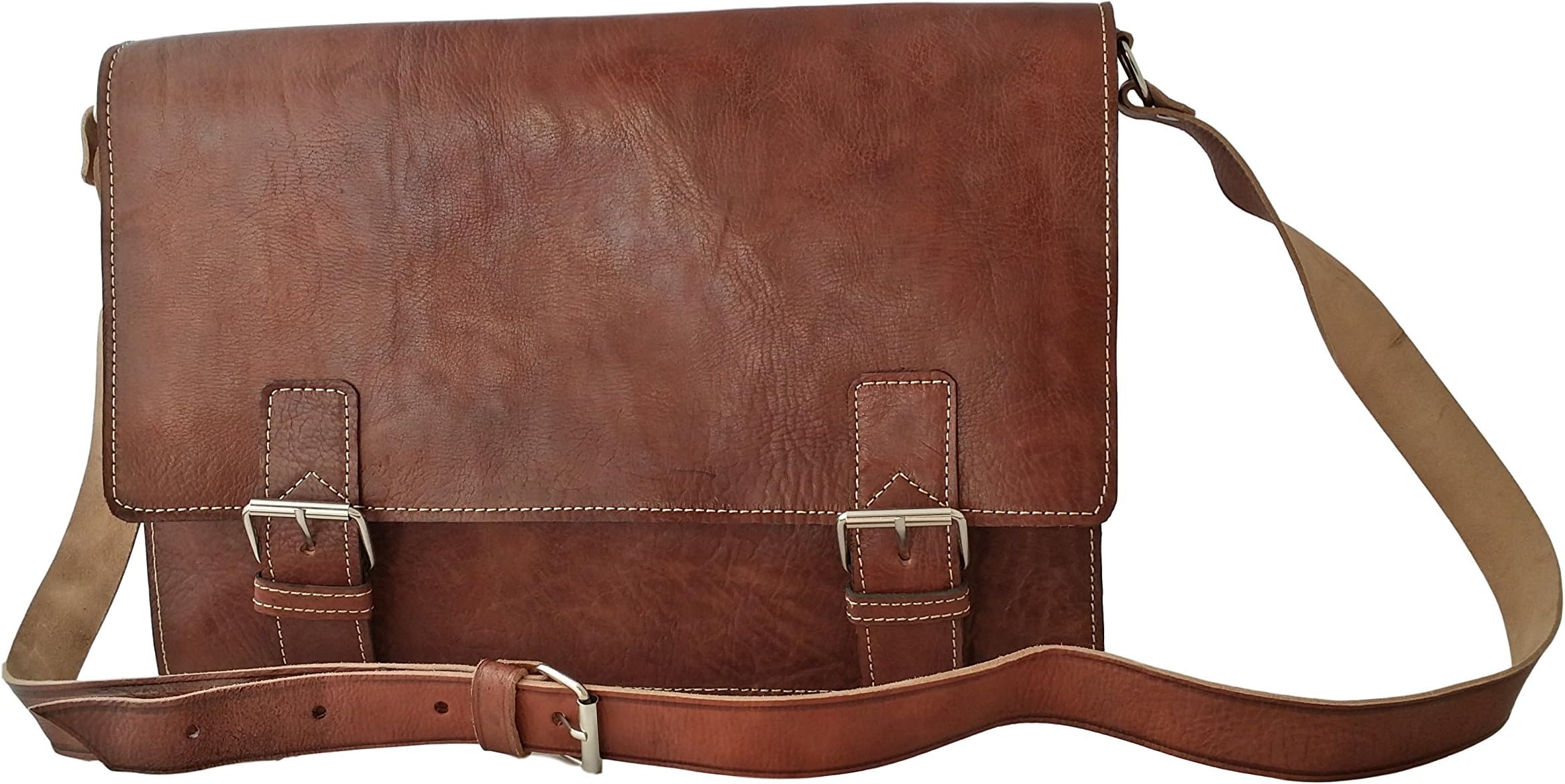 Moroccan WorldVintage Leather Messenger College Office Bag 004