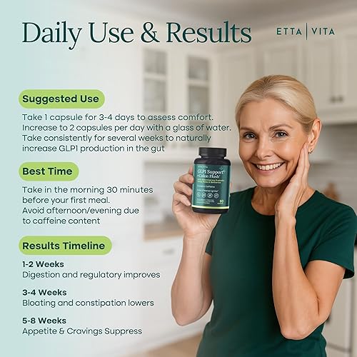 Miniatura 6 de Suplemento de limpieza de colon + apoyo GLP-1 para la pérdida de peso y energía - Supresor del apetito y quemador de grasa con berberina, yerba