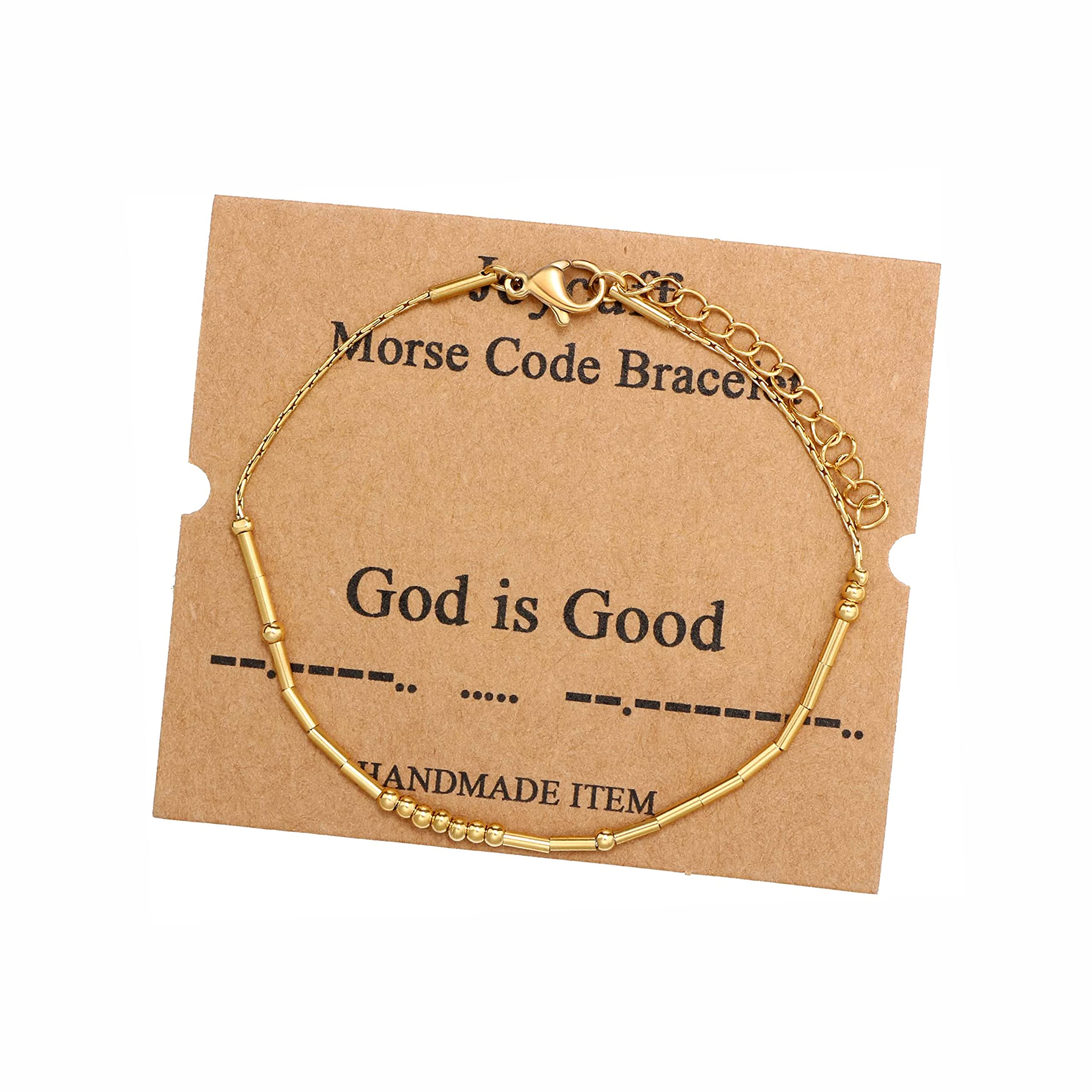 Morse Code Bracelets for Women, Gold Silver Stainless Steel Beads Bracelets