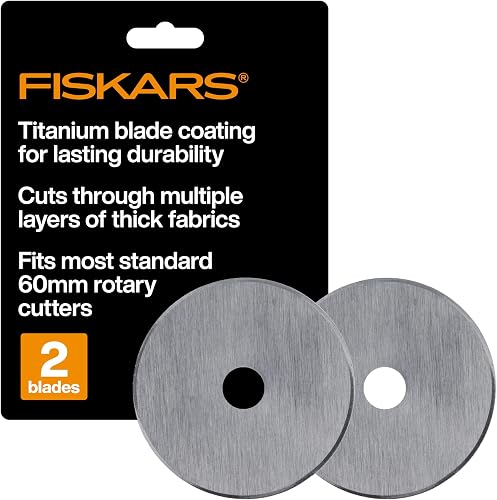 Fiskars 01-005896 Titanium Rotary Blades, 60mm, 2 Pack, Silver