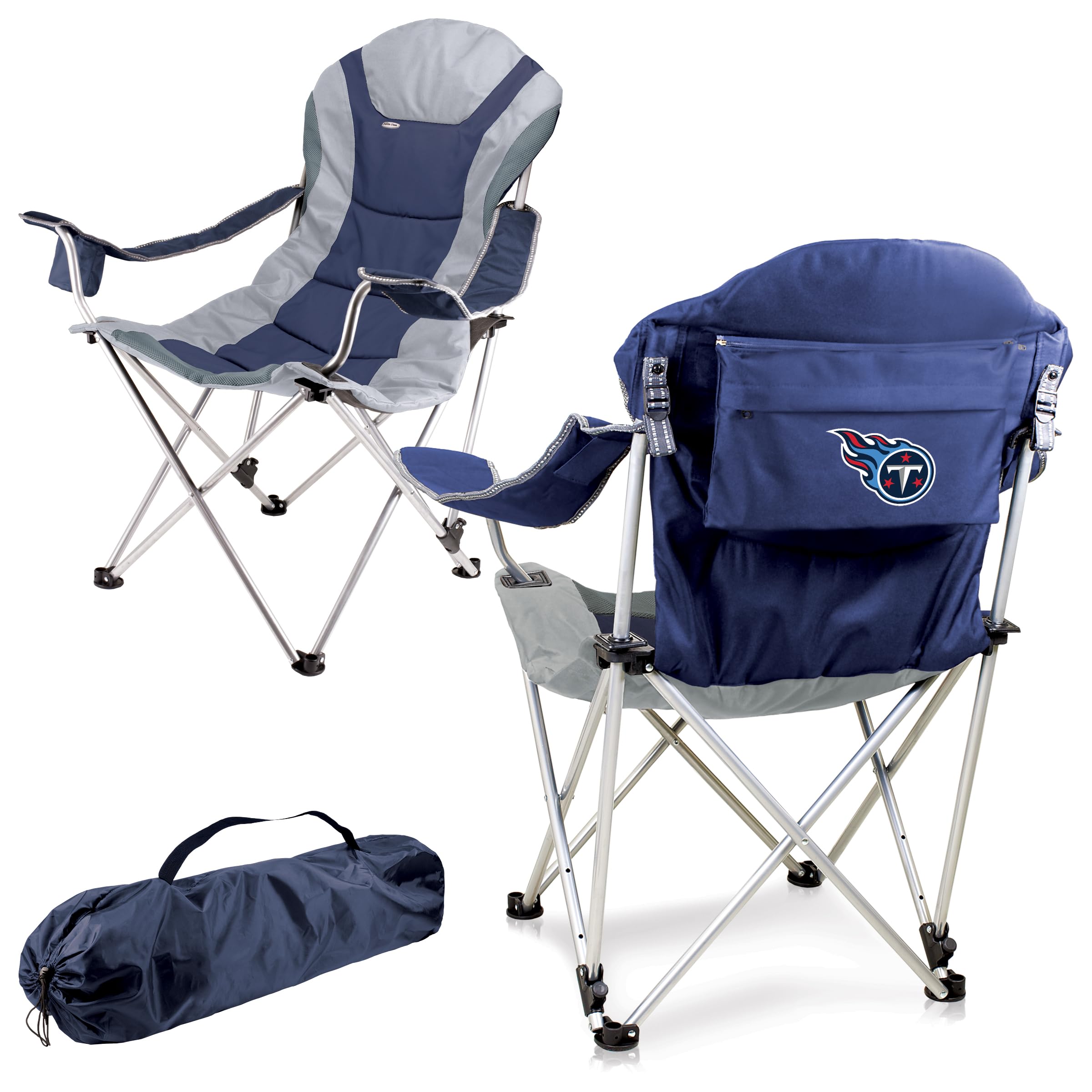 Picnic TIME NFL Unisex-Adult NFL Reclining Camp Chair, Beach Chair for Adults, Sports Chair with Carry Bag