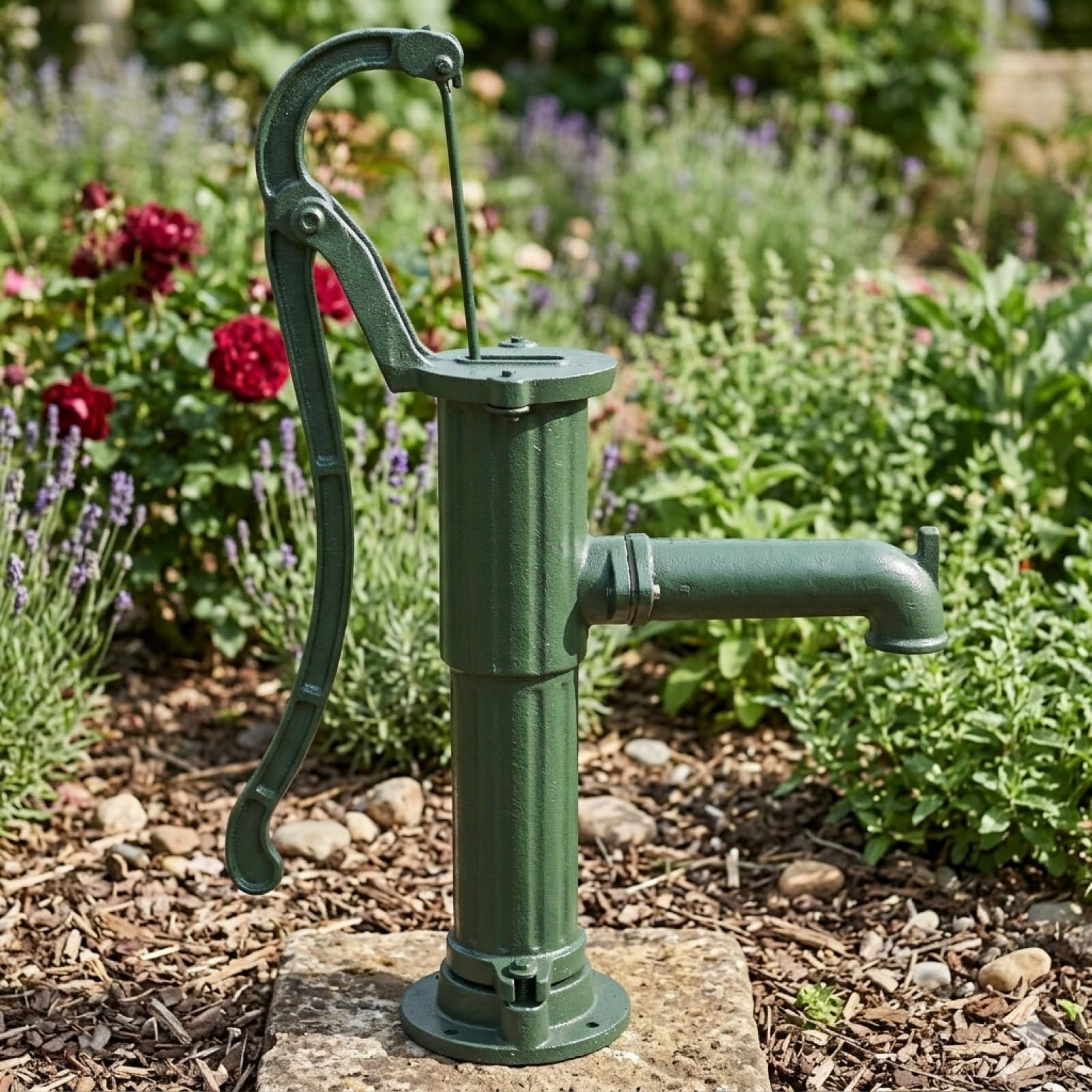 Schwengelpumpe Gartenpumpe Handschwengelpumpe Wasserpumpe Brunnenpumpe Handpumpe Nostalgie Grün