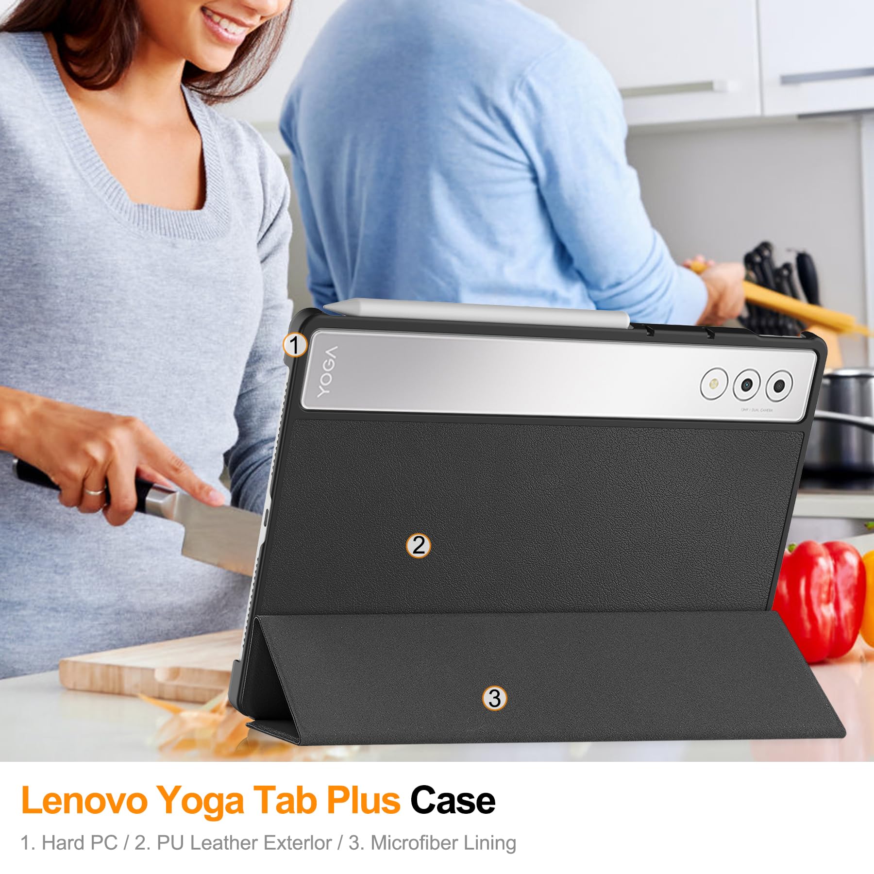 Smart Bi-Fold Case Lenovo Yoga Tab 13 Hoesje Navy Blauw