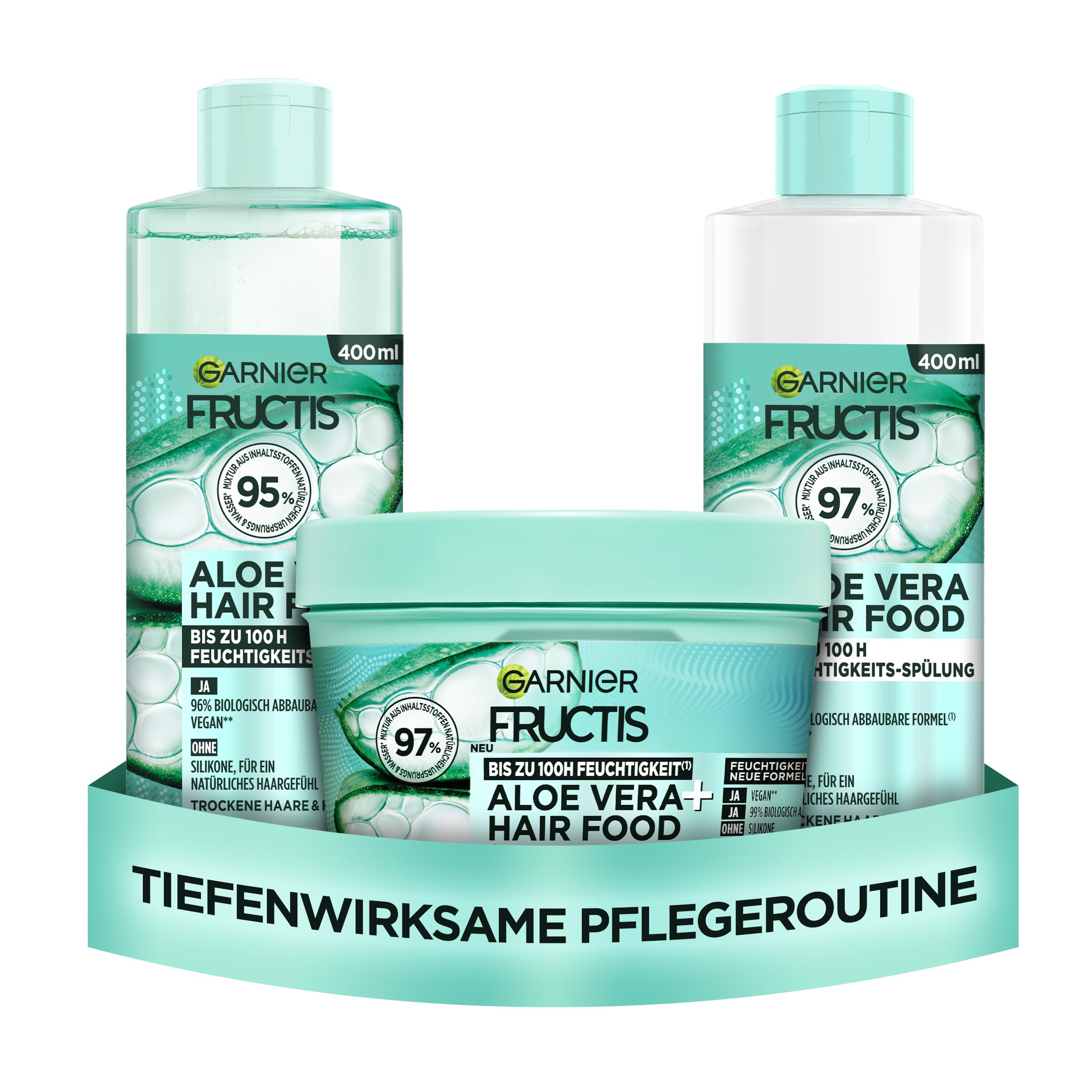 Garnier Fructis Feuchtigkeitsspendendes Haarpflege-Set fr normales &  trockenes Haar, mit Vitamin- und Lipidkomplex, Aloe Vera Hair Food Shampoo,  Splung, 3in1 Maske (400 ml) : Amazon.de: Kosmetik