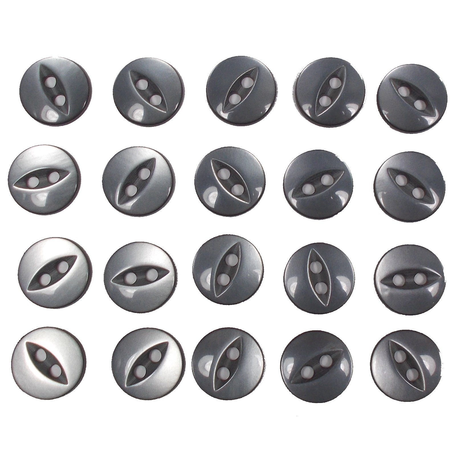 Push The Button Grey Fisheye Basic Buttons 11Mm (, 20)