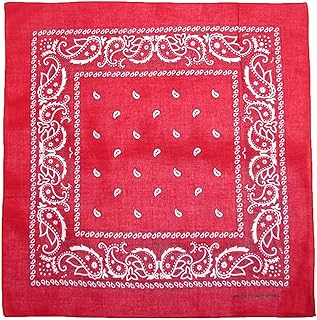 CTMÂ® Cotton Paisley All-Purpose Bandanas (Pack of 5 of Same Color), Red