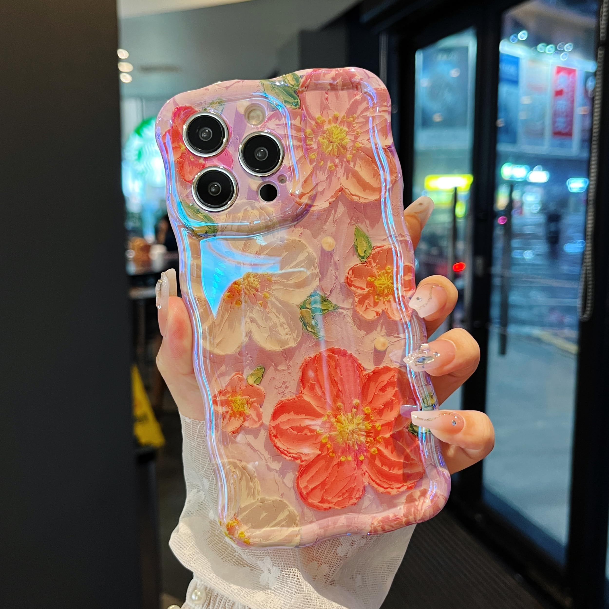 XIZYO Colorful Retro Oil Painting Flower Case for iPhone 15 Pro Max - Image 3