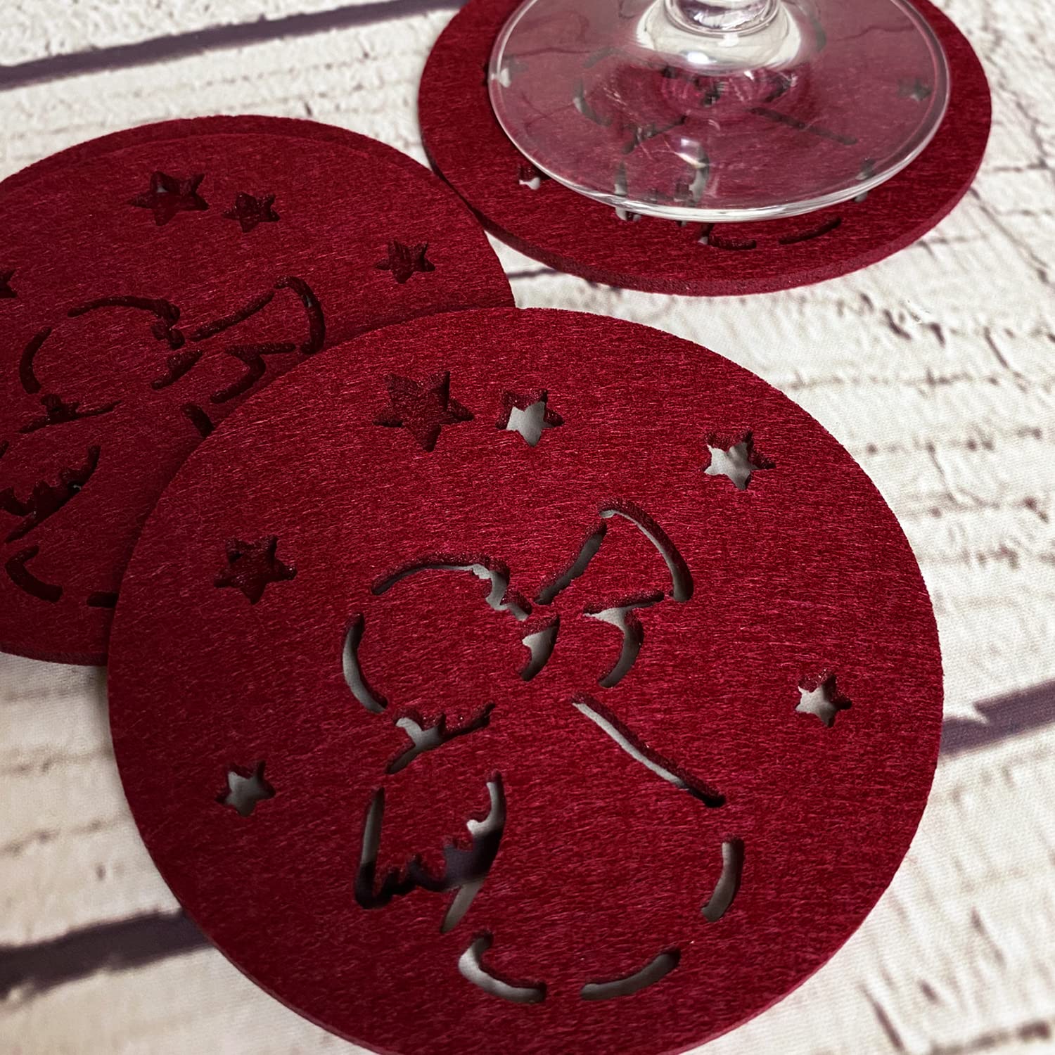 Oblique-Unique® Lot De 4 Dessous De Verre En Feutre En