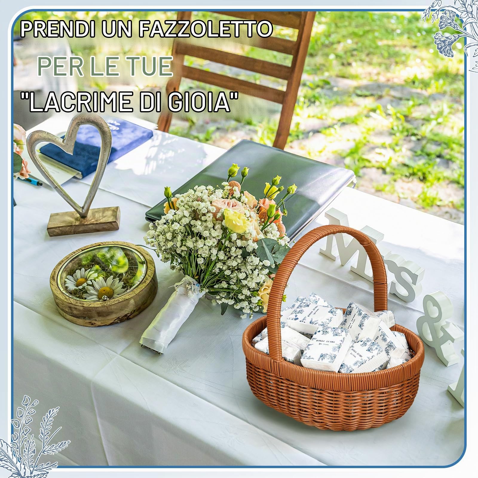 Therwen 100 Confezioni di Fazzoletti "Lacrime di Gioia" per Matrimonio per Ospiti di Nozze, 1000 Fogli, Confezioni di Fazzoletti Formato da Viaggio Sfusi, Riempitivi per Borse di Benvenuto, Kit di