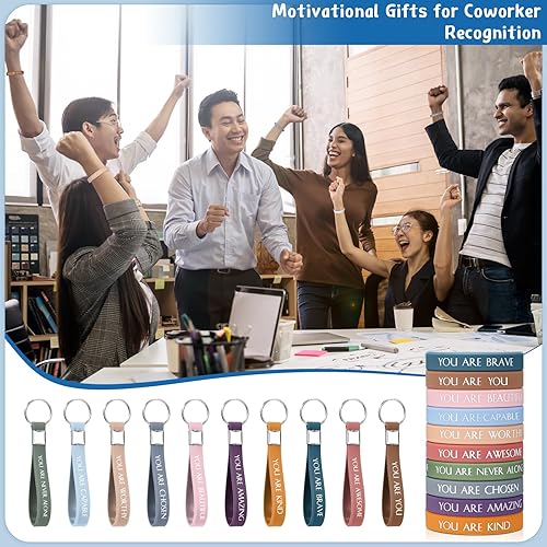 Miniatura 5 de Sratte 120 pulseras motivacionales, regalos inspiradores, llaveros inspiradores, regalo de agradecimiento para la semana de CNA, profesores,