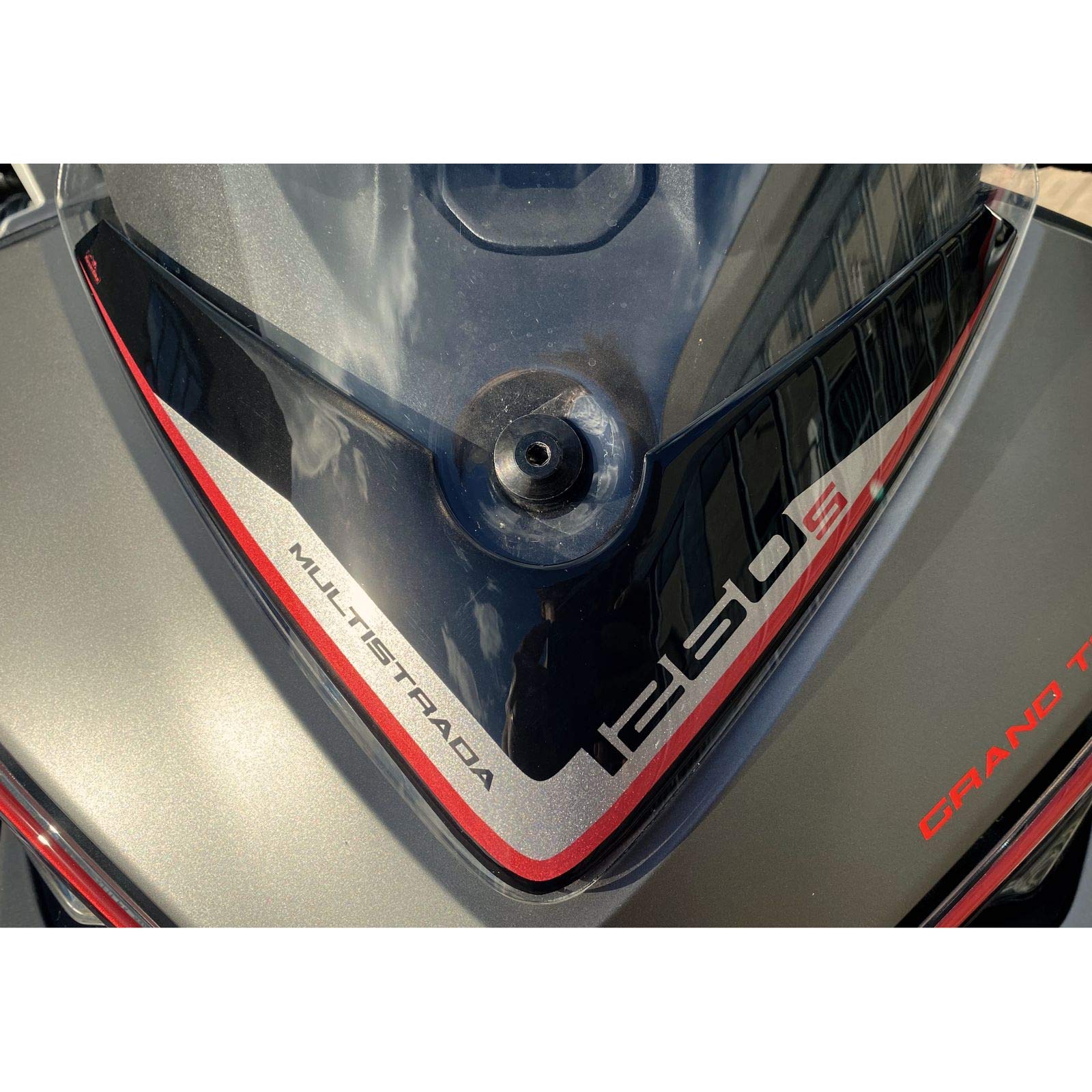 Pegatinas 3D Resinadas Para Ducati Multistrada 1260 S Grand Tour 2018-2020 – Protección De Cúpula Contra Arañazos, Color Sandstone Gris, Made In Italy
