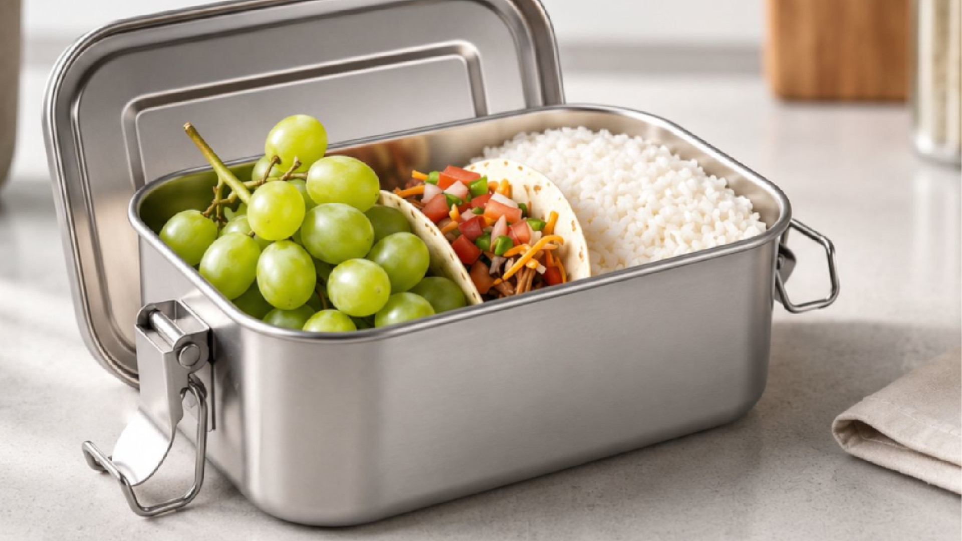 Dimono® Lunchbox Edelstahl 550ml Auslaufsichere Bento Brotdose Kinder
