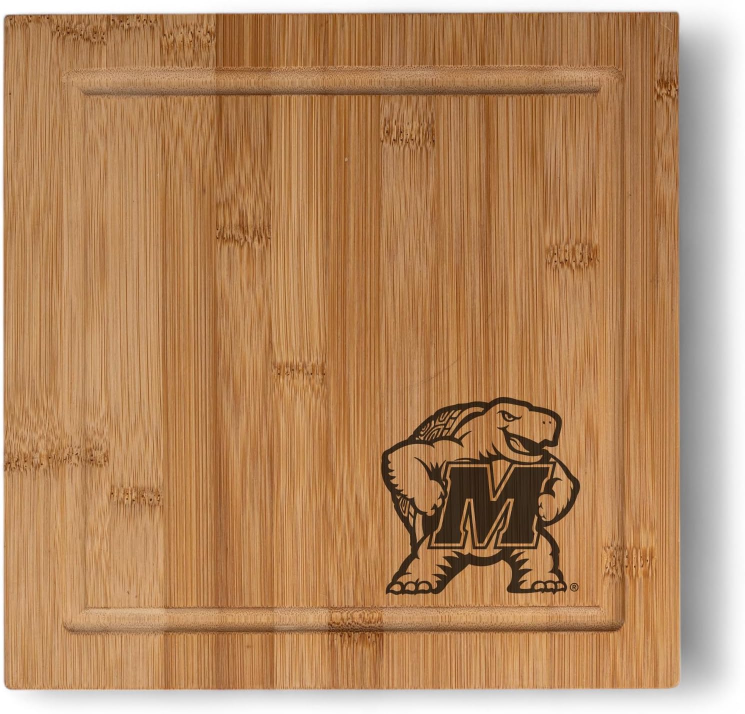 The Memory Company | Licensed NCAA Bamboo Cheese Board with Utensils University of Maryland, College Park