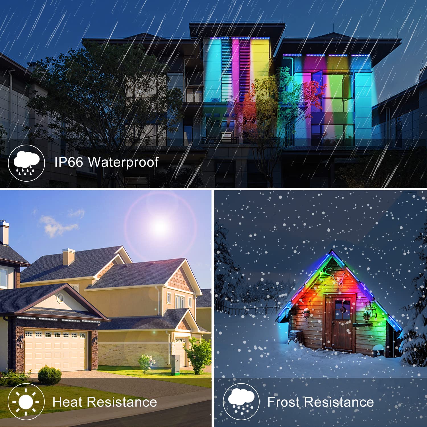 MEIHUA Solar RGB Strahler Wallwasher Farbig 10 Farbe 30 Modi Timer 2 Helligkeit Solar Gartenleuchte Bunt 6000mAh IP66 Wasserdicht Solarlampen für Außen Farbewechsel Garten Party DJ Karneval, 4 in 1