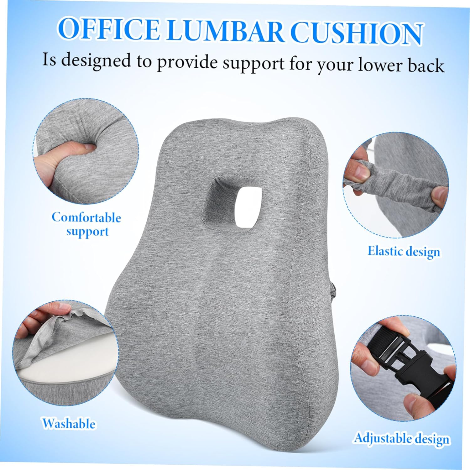 Lumbar Pillow Lower Back Pain Relief Donut Pillow for Office Chair Car Couch Desk Chair