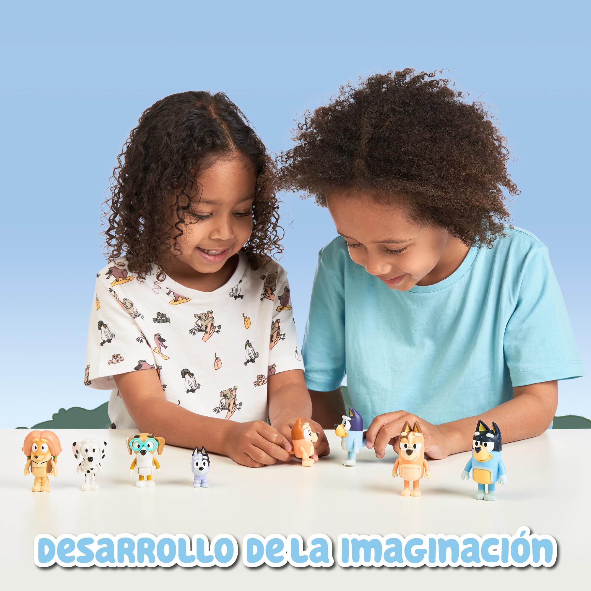 BlueY - Bluey, Bingo, Bandit, Chilli, Honey, Socks, Chloe, Indy: 8-teiliges Cartoon-Figuren-Set, 6-8 cm, ab 3 Jahren, Tabletop-Spiel, Kunststoff, ohne Batterien