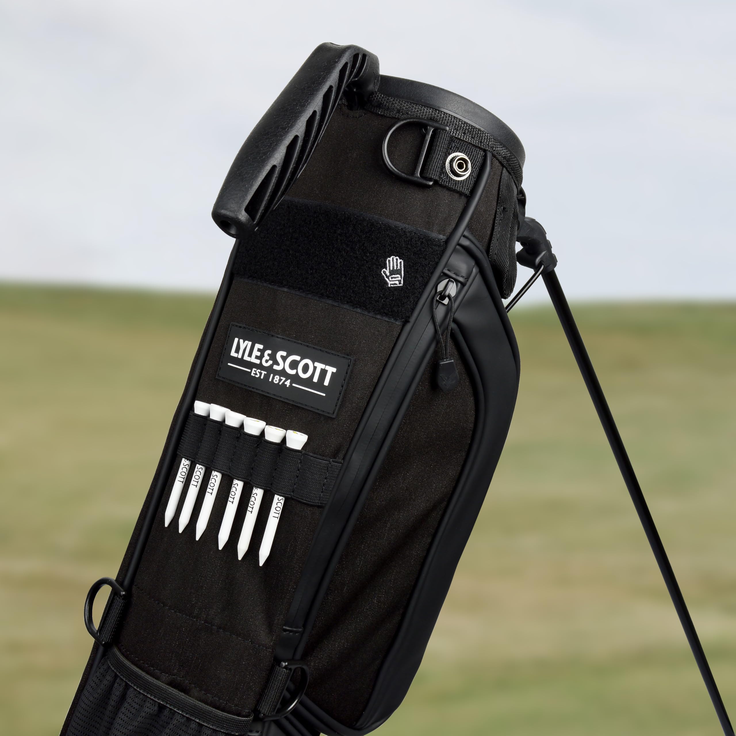 Lyle and Scott Gleneagle - Sacca da golf leggera da uomo con divisore a 3 vie, tasca termica fresca, manico resistente, supporto retrattile, cinghia imbottita, borsa da golf