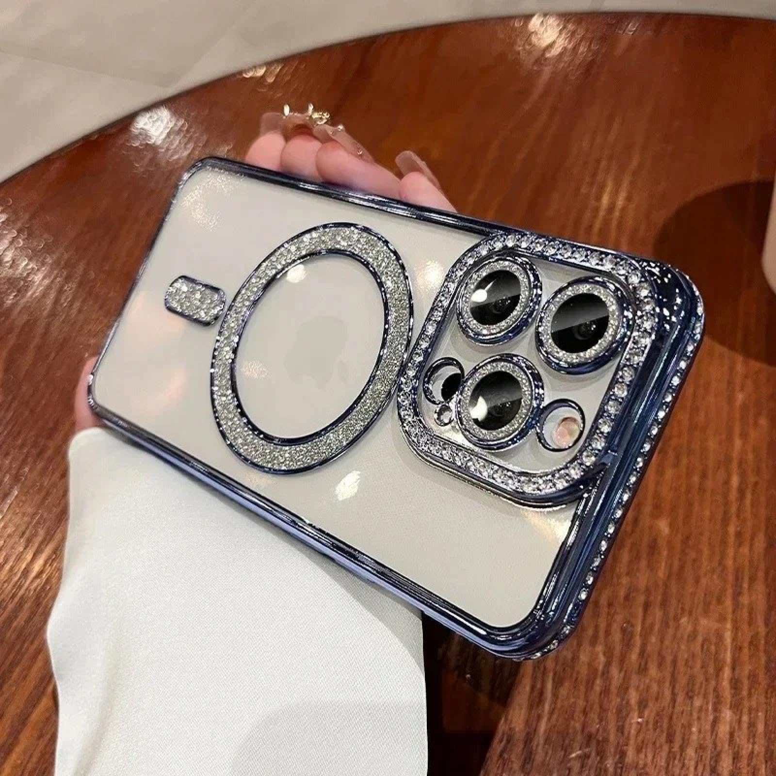 Coque iPhone 14 Plus bleu à paillettes idéale pour vos soirées - 8