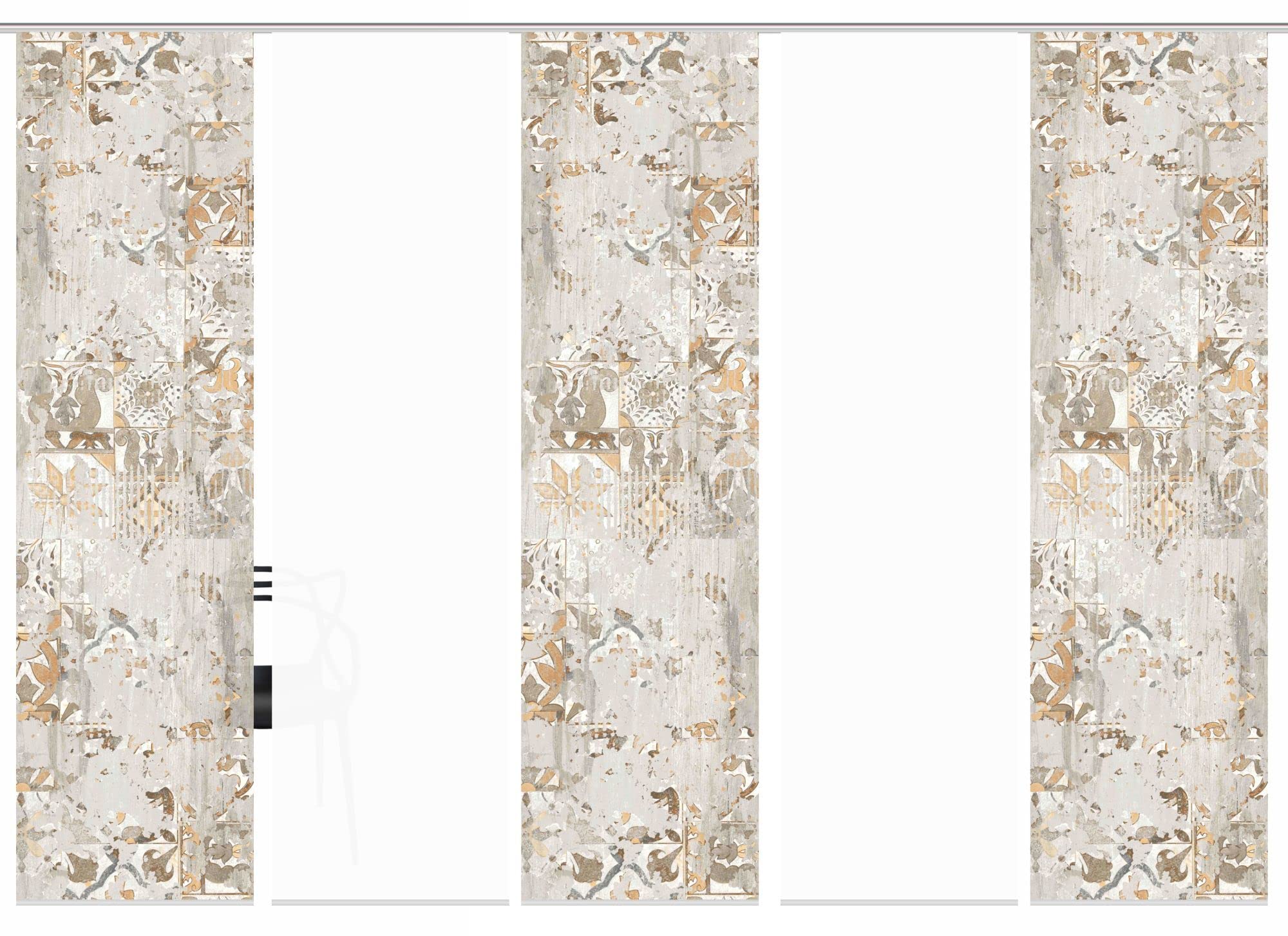 5er-Set Flächenvorhänge Marleen Blickdicht, Höhe 245 cm, Taupe