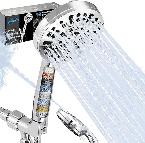 Cabezal de ducha filtrado con mano, cabezal de ducha de alta presión de 10 funciones con manguera de ducha de acero inoxidable de 79 pulgadas, 2 disponible en Yaxa Costa Rica
